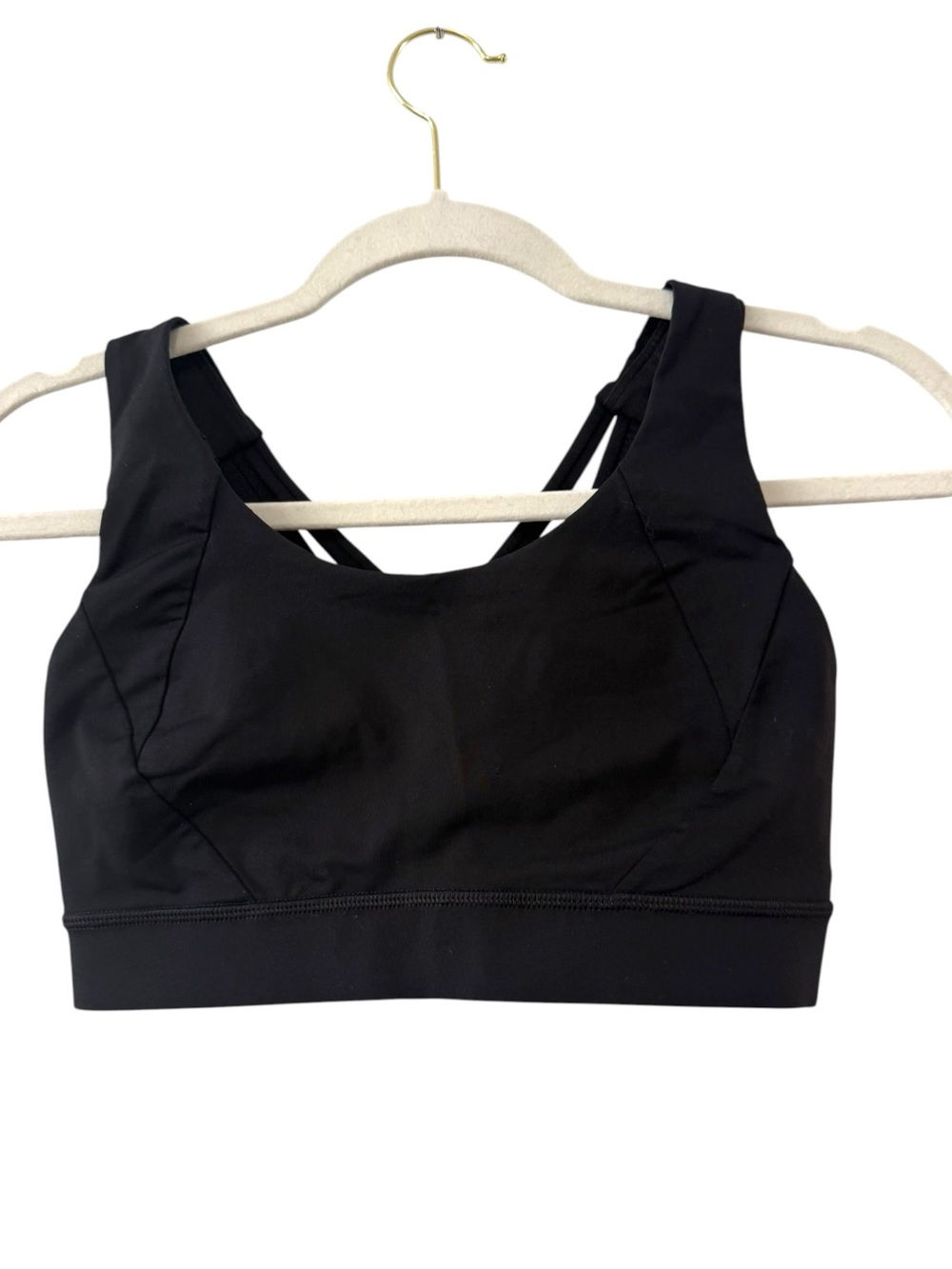 Lululemon Size 6 Free To Be Elevated Black Strappy Sports Bra Luxtreme Yoga